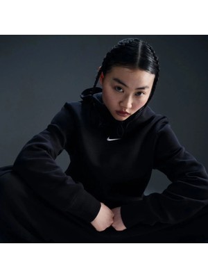 Nike W Nsw Phnx Flc Std Po Hoodıe Siyah Kadın Sweatshirt HF6839-010
