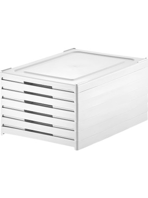 Store 6 Katlı, Katlanabilir Ayakkabılık, Taşınabilir Çok Amaçlı, Geniş, Katlanabilir Dolap ve Raf, Katlanır Taşınabilir Premium Portatif Organizer Ayakkabılık (25,5cm x 34,5cm x 105,5CM) (Beyaz)