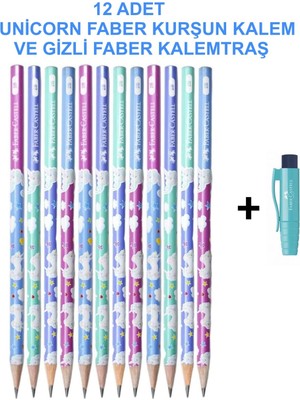 Store Unicorn Kurşun Kalem 12'li Set 2b + Gizli Kalemtraş