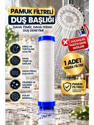 Ceko Armatür Pamuk Filtreli Duş Başlığı Yedek Filtresi 10 cm – Duş Filtresi – Su Filtresi Beyaz