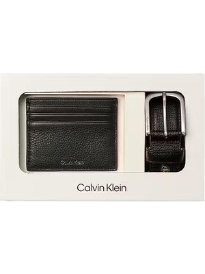 Calvin Klein Erkek Siyah Kemer Kartlık Seti LV04D0020G