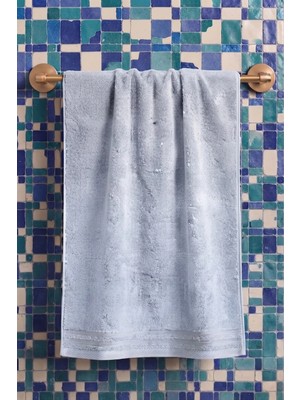 Anılsan Yaz Banyo Havlusu 70x 140 cm - Açık Gri - %100 Pamuk