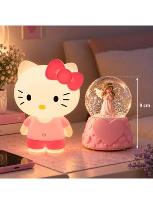 Keyfim Shop Hello Kitty LED Gece Lambası ve Peri Kızı Melek Kar Küresi
