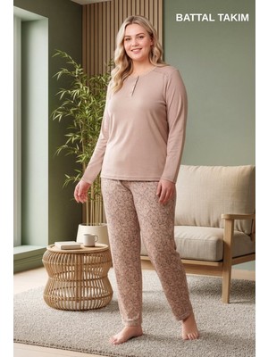 Over Sleep by Poleren Kadın Battal Pijama Takımı