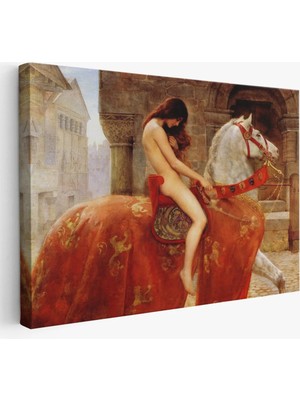 Cepahir Lady Godiva Tablosu - At Üstünde Çıplak KADIN-6583