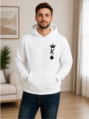Vodexa Yetişkin Ünisex Kapüşonlu Sweatshirt Baskılı 3 Iplik Şardonlu Sweatshirt