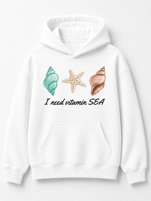 Vodexa Ünisex Yetişkin Kapüşonlu Sweatshirt Baskılı 3 Iplik Şardonlu Sweatshirt