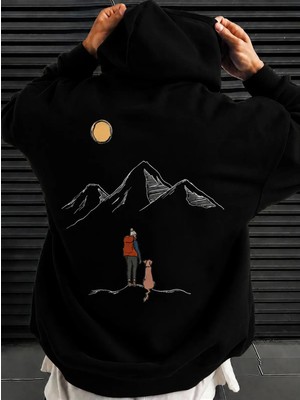 Vodexa Ünisex Yetişkin Kapüşonlu Sweatshirt Baskılı 3 Iplik Şardonlu Sweatshirt