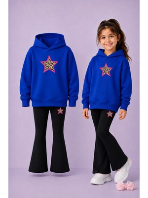 Vodexa Kız Çocuk Sweatshirt-Ispanyol Paça Tayt Takımı Kışlık Alt Üst Takım