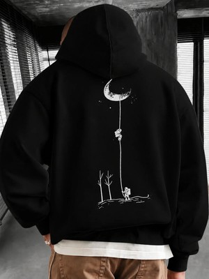 Vodexa Ünisex Yetişkin Kapüşonlu Sweatshirt Baskılı 3 Iplik Şardonlu Sweatshirt