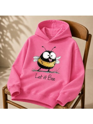 Vodexa Ünisex Çocuk Kapüşonlu Sweatshirt Baskılı 3 Iplik Şardonlu Sweatshirt