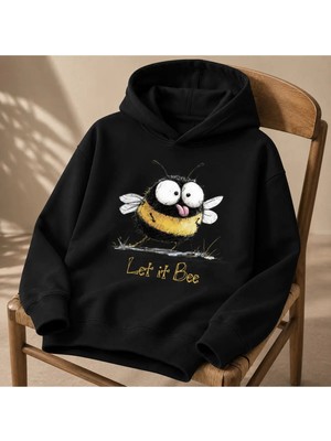 Vodexa Ünisex Çocuk Kapüşonlu Sweatshirt Baskılı 3 Iplik Şardonlu Sweatshirt