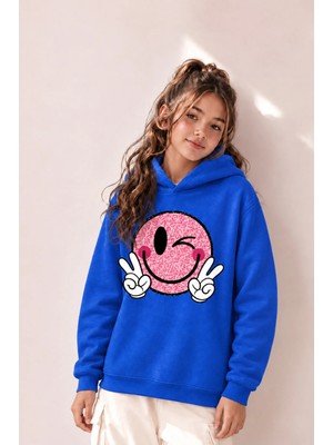 Vodexa Ünisex Çocuk Kapüşonlu Sweatshirt Baskılı 3 Iplik Şardonlu Sweatshirt