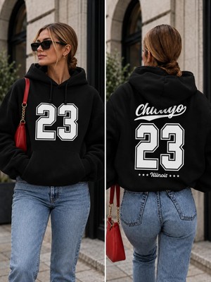 Vodexa Ünisex Yetişkin Kapüşonlu Sweatshirt Baskılı 3 Iplik Şardonlu Sweatshirt