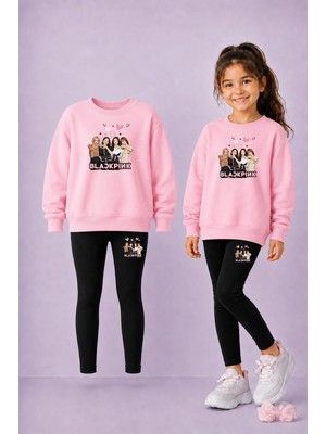 Vodexa Bisiklet Yaka Çocuk Sweatshirt Dar Paça Tayt Takımı – Kışlık Alt Üst Takım