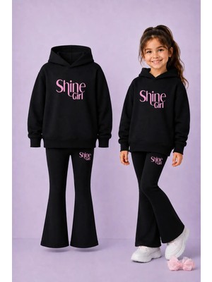 Vodexa Kız Çocuk Sweatshirt-Ispanyol Paça Tayt Takımı Kışlık Alt Üst Takım