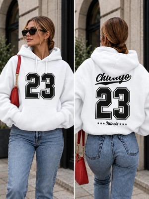 Vodexa Ünisex Yetişkin Kapüşonlu Sweatshirt Baskılı 3 Iplik Şardonlu Sweatshirt