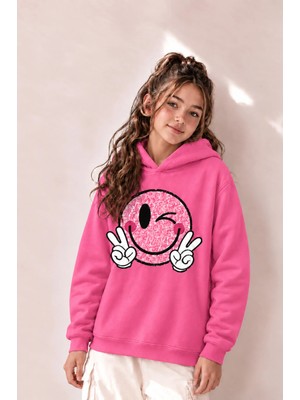 Vodexa Ünisex Çocuk Kapüşonlu Sweatshirt Baskılı 3 Iplik Şardonlu Sweatshirt