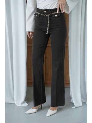 Lacarino 8158 Wıde Leg Kadın Jean Pantolon