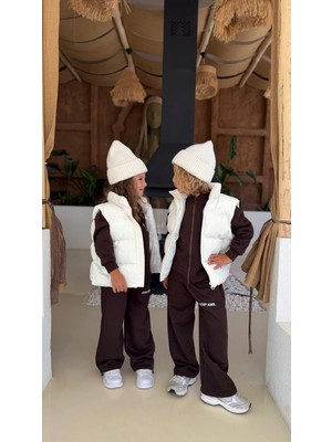 Cg Kids Şişme Yelek Unisex Krem - Mevsimlik Kışlık Şişme Yelek