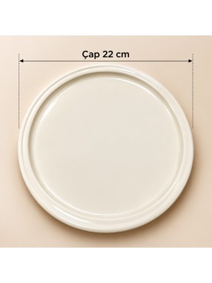 Turkco Yuvarlak Sunum Tepsisi 22 cm Kahve Çay Lokum Ikram Servis Tepsisi Krem