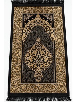 GTNist Seccade Namazlık - Tafta Kumaş, Premium Dokuma, Saçaklı, Yüksek Doku, Diz ve Ayak Için Ekstra Yumuşaklık