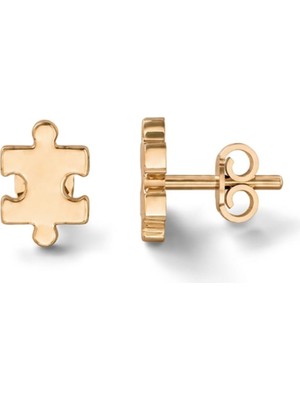 Fiyonk Kuyumculuk 14 Ayar Altın Puzzle Küpe
