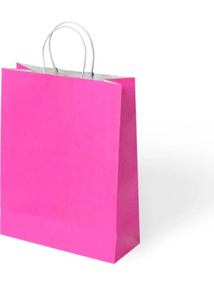 Party Country 25X12X31 Büküm Saplı Poşet -Fuşya- 24 Adet