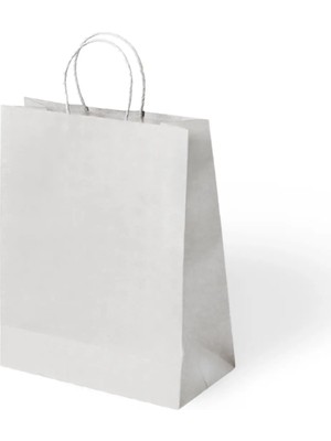 Party Country 32X12X24,5 Büküm Saplı Poşet -Beyaz- 24 Adet