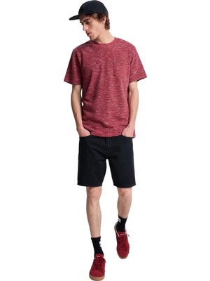 Quiksilver Lopaz Striped Erkek Kırmızı Tişört - Kırmızı