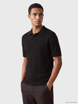 Lc Waikiki Yeni Sezon Kahverengi Polo Yaka Fitilli Erkek Triko Tişört