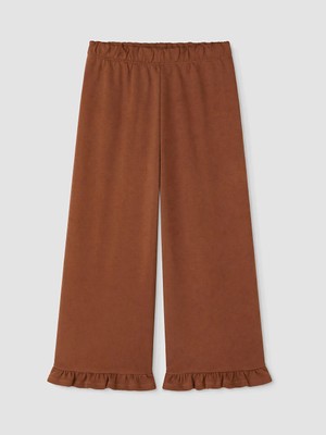Lc Waikiki Yeni Sezon Kahverengi Beli Lastikli Fırfırlı Kız Çocuk Pantolon