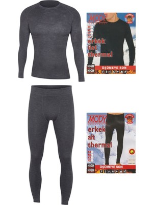 Maruf Shop Erkek Doğa Sporlarında Kullanıma  Uygun Antrasit Renk Likralı Termal Içlik Takım