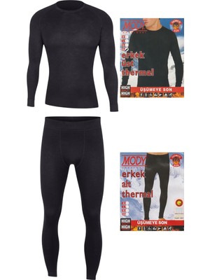 Maruf Shop Erkek Doğa Sporlarında Kullanıma  Uygun Siyah Renk Likralı Termal Içlik Takım