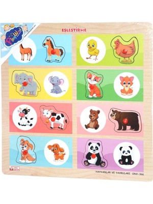 Luord-Store ONY-366-367 Ahşap Tutmalı Eşleştirme -Hayvanlar Yruları