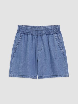Lc Waikiki Yeni Sezon Mavi Beli Lastikli Kadın Jean Şort