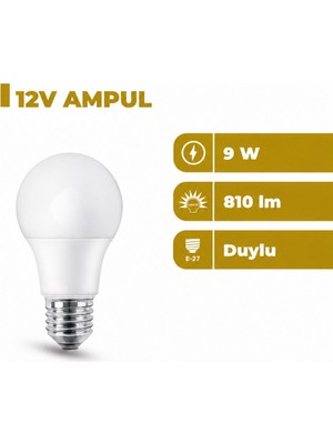 Zeyrise 12V 9W Led Ampul 6500K Beyaz Işık