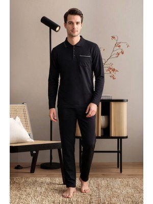 Over Sleep by Poleren Uzun Kollu Erkek Pijama Takımı