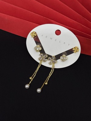 Melisa Takı & Aksesuar 316L Çelik Jewelry Gold Renk 6lı Set Zirkon Taşlı Küpe