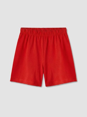 Lc Waikiki Yeni Sezon Kırmızı Beli Lastikli Kız Çocuk Pijama Şortu