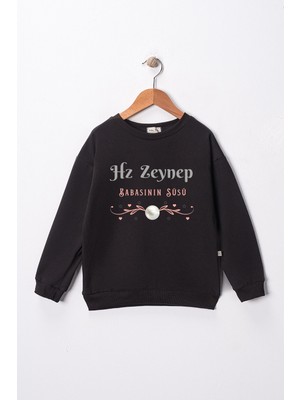 Dekim Moda Kız Çocuk "hz Zeynep"  Baskılı Pamuklu Sweat