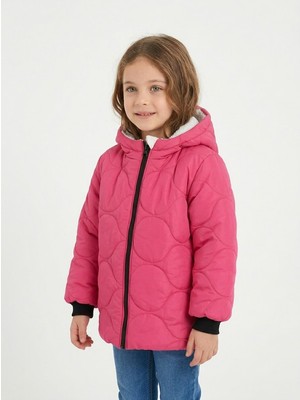 Merdia Kids Soğan Desenli Kız Çocuk Içi Kürklü Mont