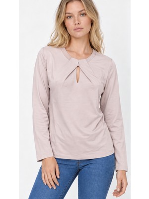Etki Moda Kadın Pile Yaka Mevsimlik Merserize Triko Bluz