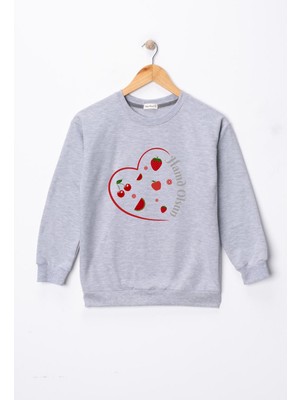 Dekim Moda Kız Çocuk "hamd Olsun"  Baskılı Pamuklu Sweat