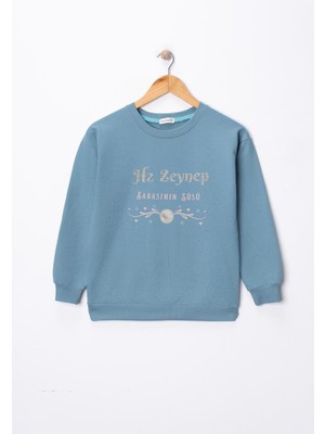 Dekim Moda Kız Çocuk "hz Zeynep"  Baskılı Pamuklu Sweat