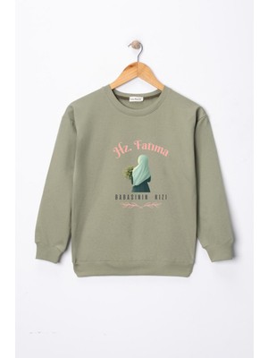 Dekim Moda Kız Çocuk "hz Fatıma"  Baskılı Pamuklu Sweat