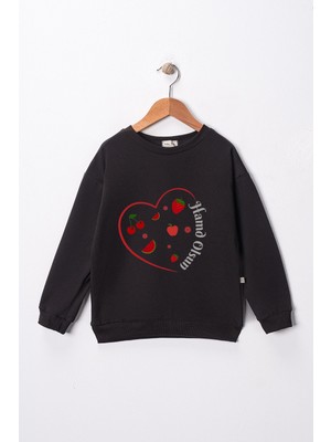 Dekim Moda Kız Çocuk "hamd Olsun"  Baskılı Pamuklu Sweat