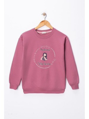 Dekim Moda Kız Çocuk "rasülümü Takip Ederim"  Baskılı Pamuklu Sweat