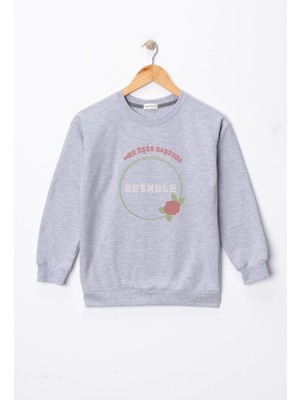 Dekim Moda Kız Çocuk "besmele"  Baskılı Pamuklu Sweat