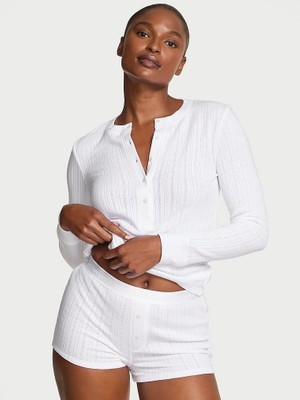 Victoria's Secret Henley Pointelle Short Pajama Set